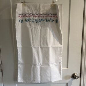 White Pillowcase with Floral Embroidery